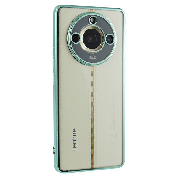Η θήκη για το Realme 11 Pro 5G / Pro+ 5G, Electroplating Frame, διαφανής / πράσινη