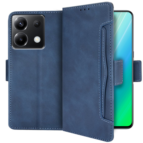 Θήκη με πτερύγιο για Xiaomi Poco X6 5G, Card Slot, μπλε