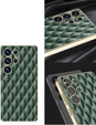 Θήκη για Samsung Galaxy S25 Ultra, Leather Rhombus, πράσινη