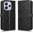 θήκη πτερύγιο για Xiaomi Redmi Note 14 4G, Wallet Rhombus, μαύρη