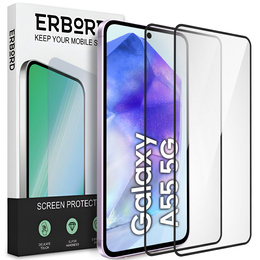 2x Μετριασμένο γυαλί ERBORD 3D για Samsung Galaxy A55 5G πλήρης οθόνη