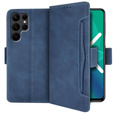 Θήκη με πτερύγιο για Samsung Galaxy S22 Ultra 5G, Card Slot, μπλε