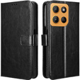 Θήκη με πτερύγιο για Motorola Moto G15 / Motorola Moto G15 Power, Crazy Horse Wallet, μαύρη