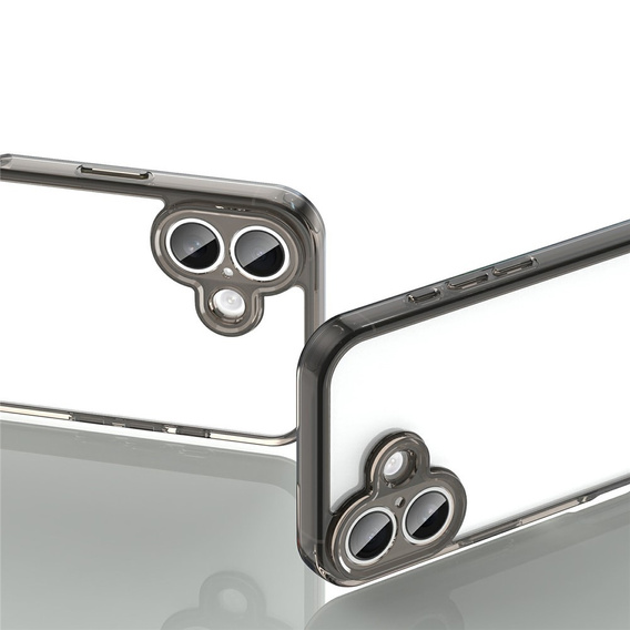 Θήκη για iPhone 17, με κάλυμμα κάμερας, διάφανη με μαύρες πλευρές