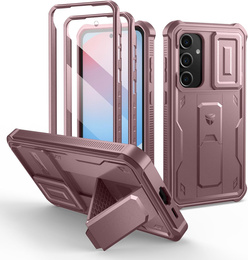 Θωρακισμένη θήκη για Samsung Galaxy S24 FE, Dexnor Full Body (Two Frames), ροζ rose gold