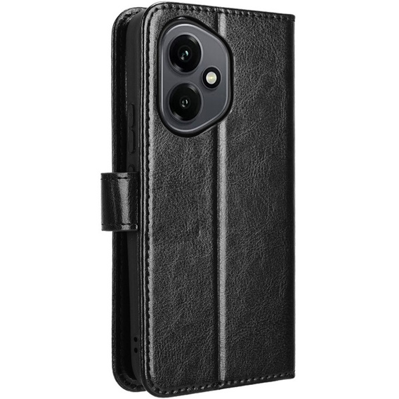 Θήκη με πτερύγιο για Honor 400 5G, Crazy Horse Wallet, μαύρη