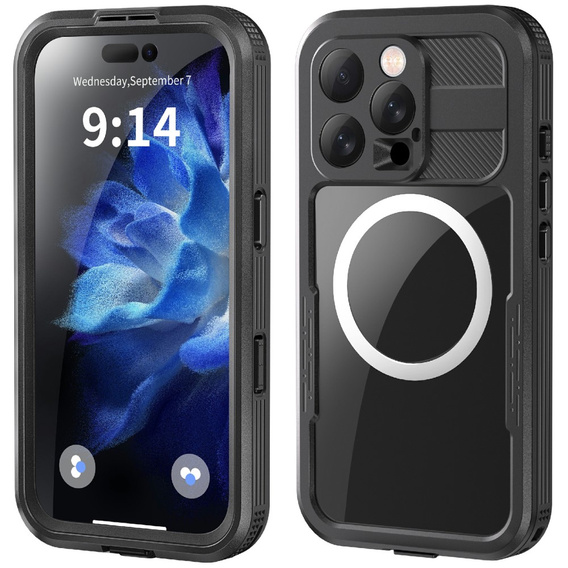 Αδιάβροχη θήκη IP68 για iPhone 16 Pro, SHELLBOX MagSafe, μαύρη