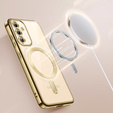 Θήκη για Samsung Galaxy S23, Electro MagSafe, χρυσή + Γυαλί για την οθόνη