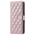 θήκη πτερύγιο για Samsung Galaxy A36 5G, Rhombus Crossbody Leather, ροζ