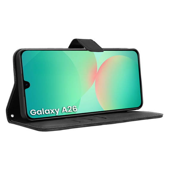Θήκη με πτερύγιο για Samsung Galaxy A26, Crazy Horse Wallet, μαύρη