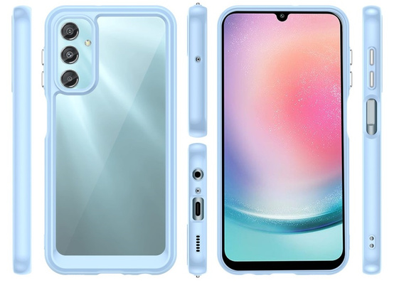 Θήκη για Samsung Galaxy A25 5G, Fusion Hybrid, διαφανής / μπλε + γυαλί 9H 