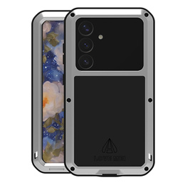 Love Mei Θήκη για Samsung Galaxy S25+ Plus, armored with glass, γκρι