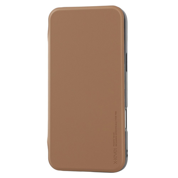 Θήκη X-LEVEL για iPhone 16 Pro, Magnetic Card Holder, καφέ