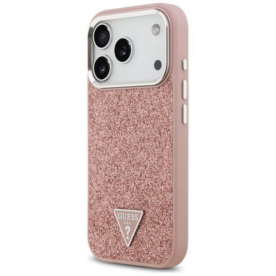 GUESS Glitter Triangle Logo MagSafe θήκη για iPhone 17 Pro