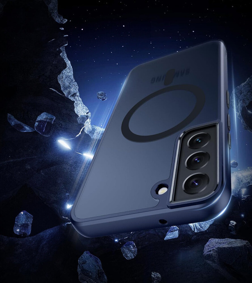 Θήκη για Samsung Galaxy S21, για MagSafe, ERBORD Μatt Case, ναυτικό μπλε + Γυαλί οθόνης