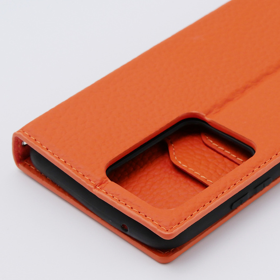 Δερμάτινη θήκη για Samsung Galaxy S20 Ultra, ERBORD Grain Leather, πορτοκαλί