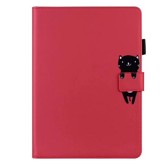 θήκη για iPad 10.2" 2021/2020/2019 (9/8/7 gen.), με πτερύγιο, animal, κόκκινη