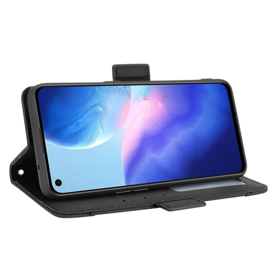 Θήκη με πτερύγιο για Oppo Reno 5 5G, Card Slot, μαύρη
