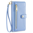 Θήκη με πτερύγιο για Samsung Galaxy M15 5G, Wallet Zipper Pocket, μπλε