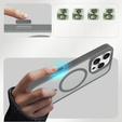 Θήκη ERBORD MagSafe για iPhone 16 Pro, Matte Case, ενεργό κουμπί, ματ / γκρι τιτάνιο