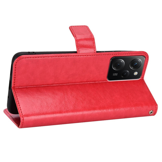 Θήκη με πτερύγιο για Xiaomi Poco X5 Pro 5G, Wallet, κόκκινη