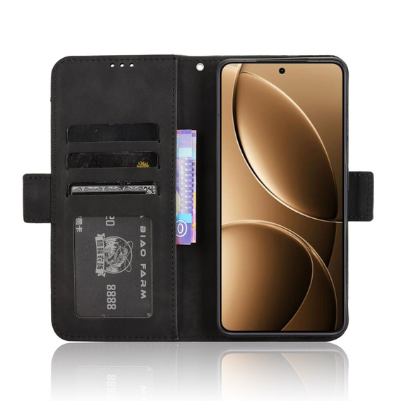 Θήκη με πτερύγιο για Xiaomi Poco F7 Pro, Card Slot, μαύρη