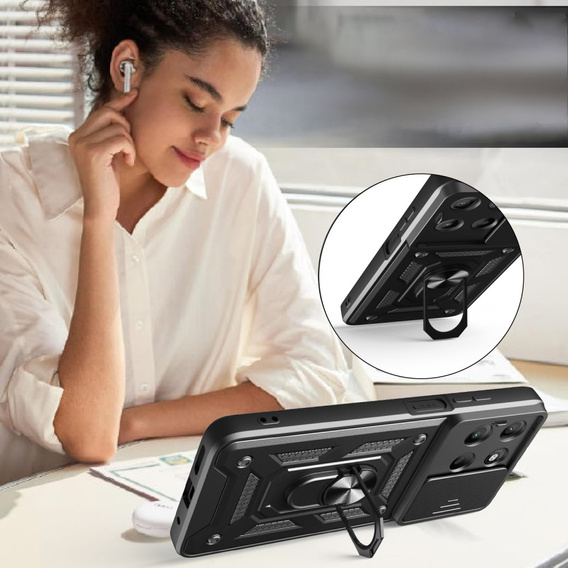 Θήκη για Motorola Moto G15 / Motorola Moto G15 Power, CamShield Slide, μαύρη