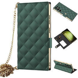 Αναδιπλούμενη θήκη για Samsung Galaxy S23 Ultra, GKK Mirror Wallet, πράσινο