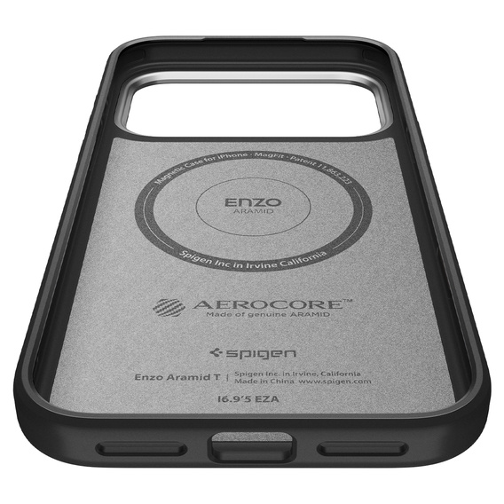 Θήκη Spigen Enzo Aramid MagSafe για iPhone 17 Pro Max, μαύρο/ασημί