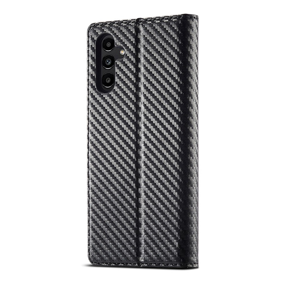 Θήκη LC.IMEEKE με πτερύγιο για Samsung Galaxy A17 5G, ανθρακονημάτινη, μαύρο