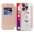 Θήκη με πτερύγιο για iPhone 16 Pro Max, RFID Wallet MagSafe CamShield, ροζ