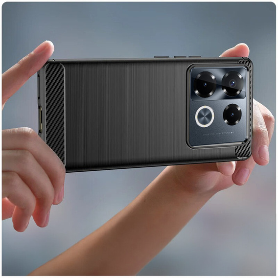 Θήκη για Infinix Note 40 Pro Plus, Carbon, μαύρη