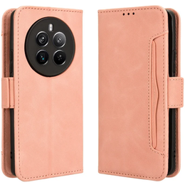 Θήκη με πτερύγιο για Realme 12 Pro 5G / 12 Pro+ 5G, Card Slot, ροζ