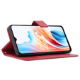 Θήκη με πτερύγιο για Oppo A38 4G / Oppo A18 4G, Crazy Horse Wallet, κόκκινη