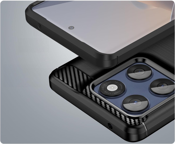 Θήκη για Motorola Edge 60 / 60 Fusion, Carbon, μαύρη