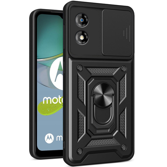 Θήκη για Motorola Moto E13, CamShield Slide, μαύρο