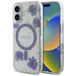 Θήκη GUESS HC MagSafe Resin Flowers and Glitter για iPhone 16
