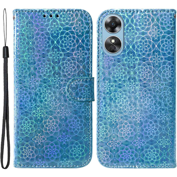 Θήκη με πτερύγιο για Oppo A17, Wallet mandala, μπλε