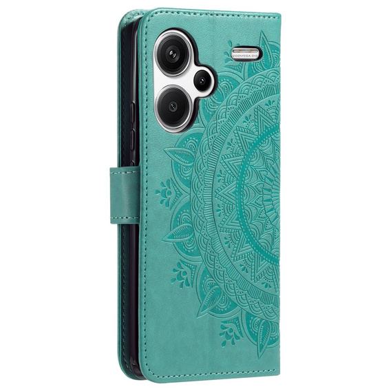 Θήκη με πτερύγιο για Xiaomi Redmi Note 13 Pro+, Mandala, πράσινη