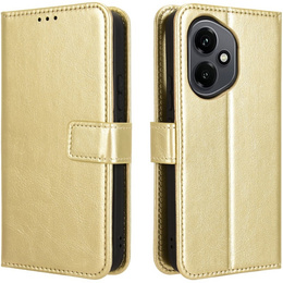 Θήκη με πτερύγιο για Honor 400 5G, Crazy Horse Wallet, χρυσή