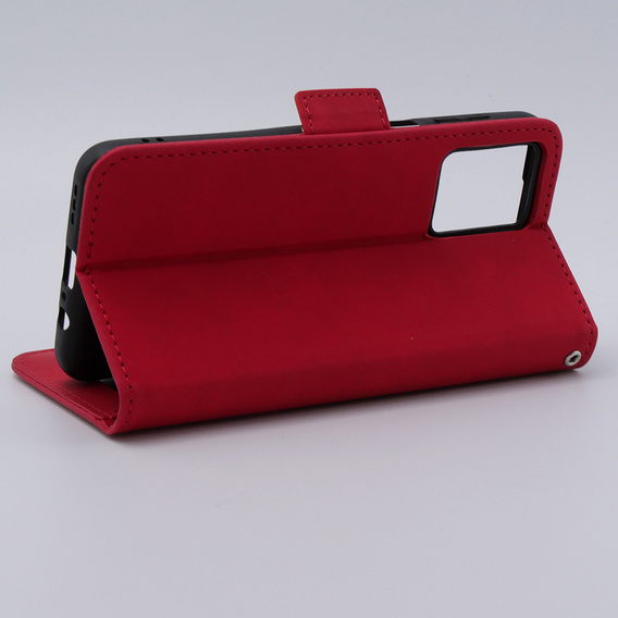 Θήκη με πτερύγιο για Motorola Moto G54 5G, Card Slot, κόκκινη