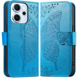 Θήκη πτερύγιο για Oppo Reno 14F, πορτοφόλι, πεταλούδα, μπλε