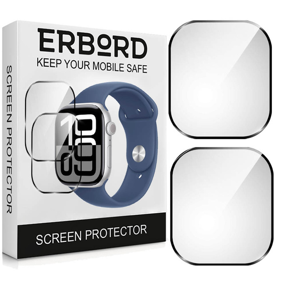 2x υβριδικό γυαλί ERBORD για Apple Watch 10 46mm
