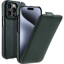 Θήκη MELKCO για iPhone 15 Pro Max, δερμάτινη, flip, σκούρα πράσινη