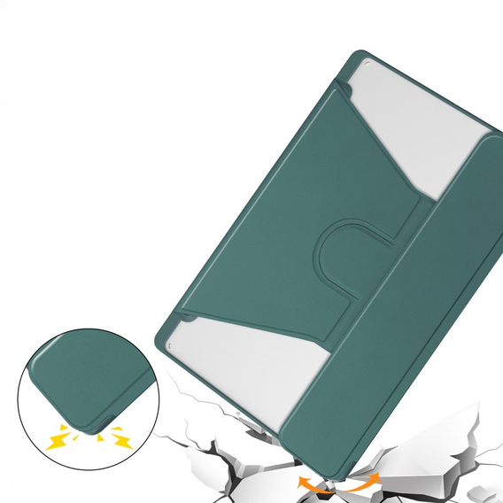 Θήκη πληκτρολογίου για Samsung Galaxy Tab S6 Lite 2024 / 2022 / 2020, Rotary 360° Leather, σκούρα πράσινη