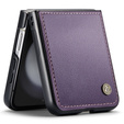 Θήκη για Samsung Galaxy Z Flip7 FE / Z Flip6, CASEME Litchi Leather, μωβ