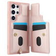 θήκη για Samsung Galaxy S25 Ultra, Leather Flower Card Slot, ροζ