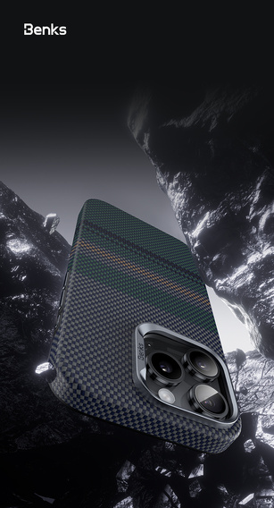 Θήκη BENKS Kevlar Magnetic Armor Pro Aurora 600D B062 για MagSafe για iPhone 15 Pro Max