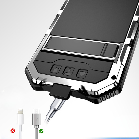 Θωρακισμένη θήκη για iPhone 16E, R-JUST, ασημένια
