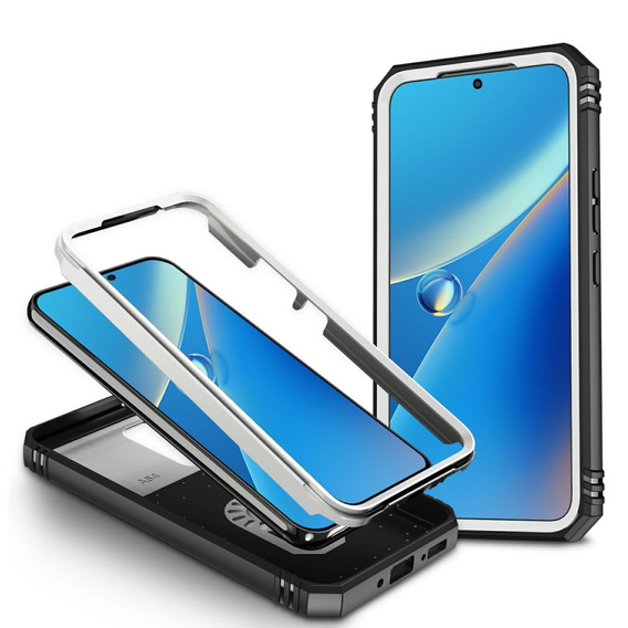 Θήκη για Samsung Galaxy A54 5G, CamShield Slide, λευκό / μαύρο